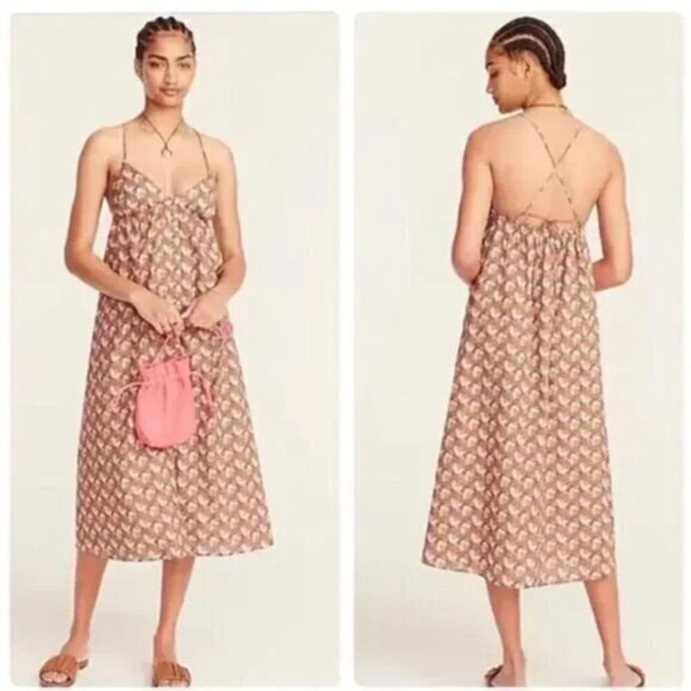 J.Crew Collection Ratti Prism Print Floral Triangle Midi Dress Size XXS